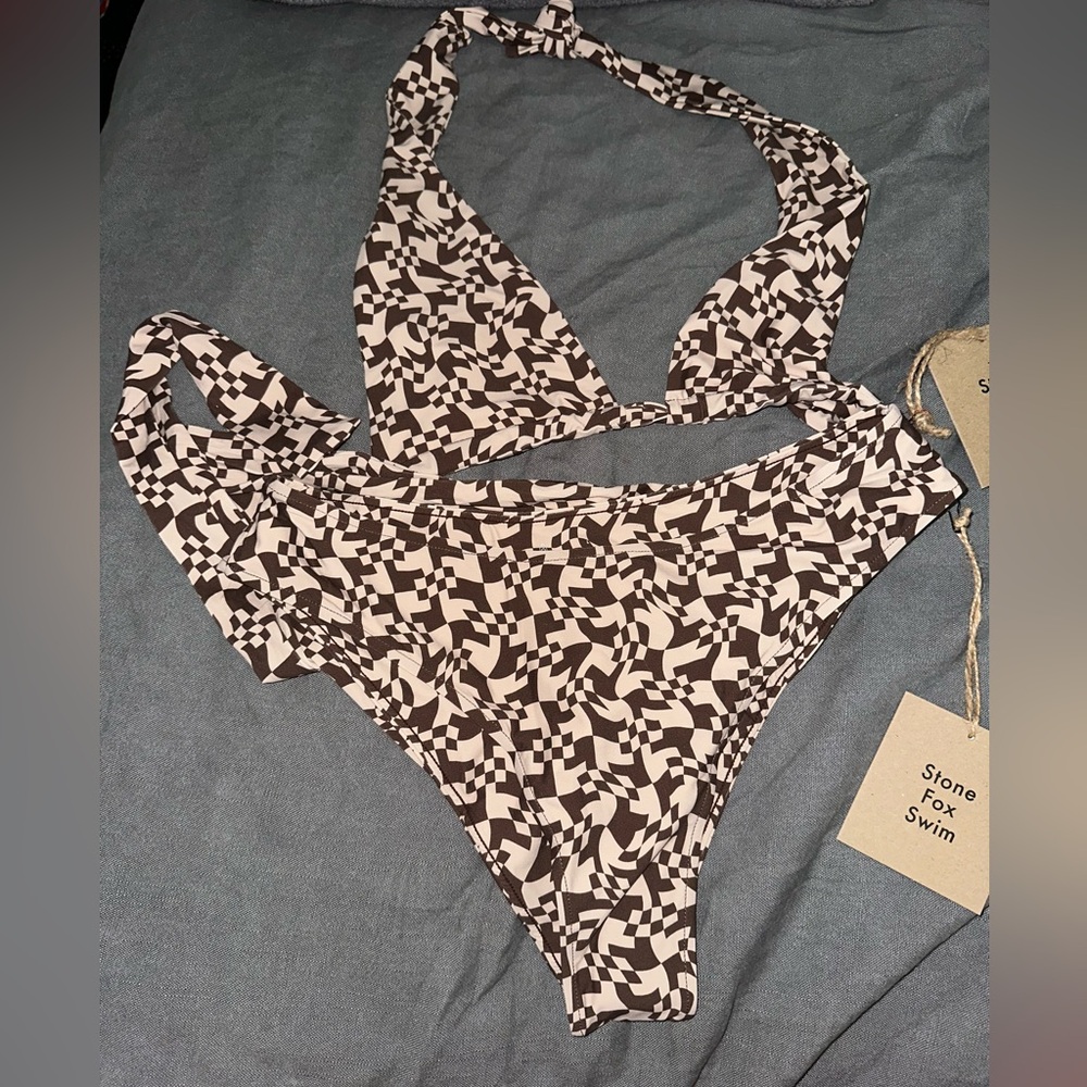Stone Fox Raffia Print Bikini Set